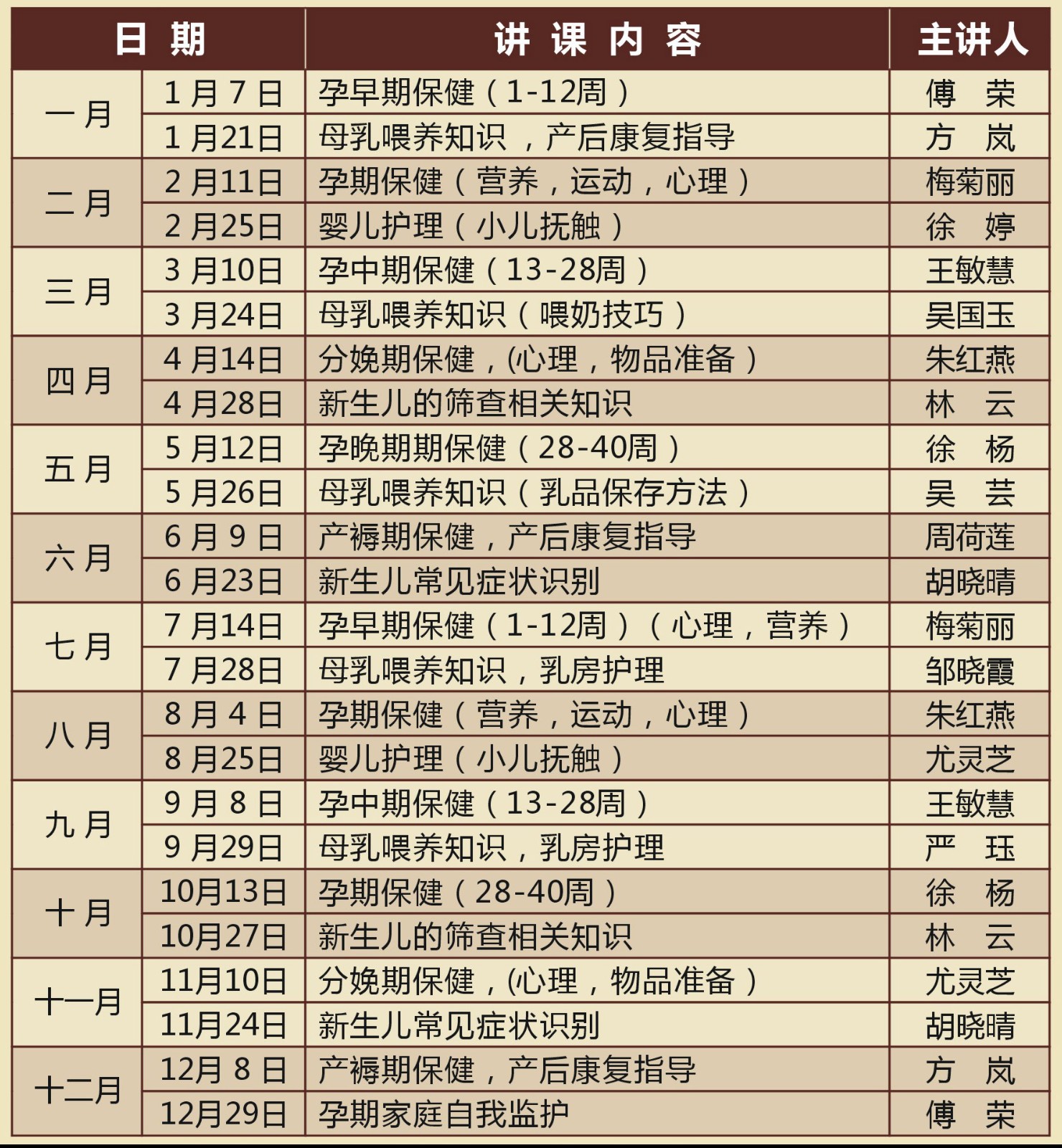 孕妇学校课程安排表（大，教室内）.jpg